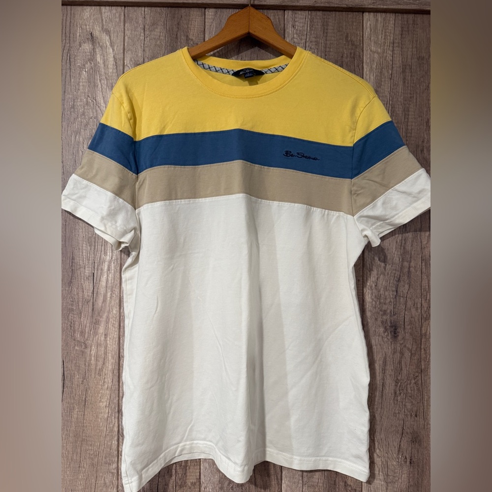 Ben Sherman Yellow, Blue & Tan Colorblock Short Sleeve Tee